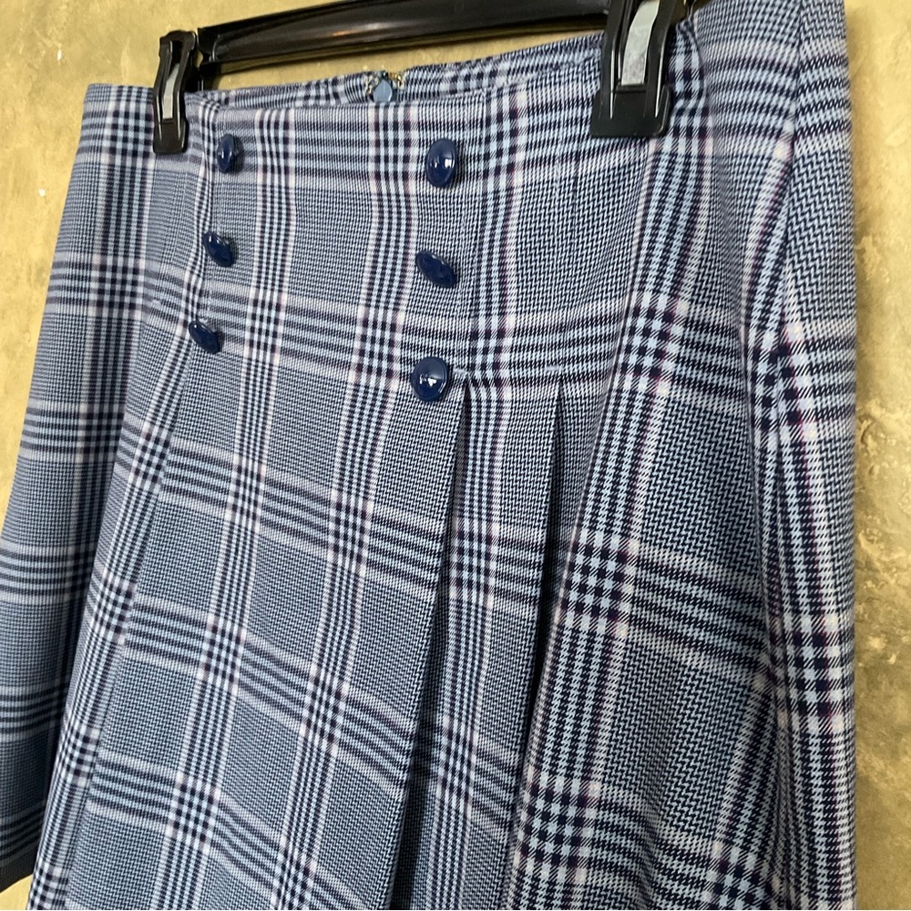 Tommy Hilfiger Tartan Pleated Mini Skirt 6 Blue Plaid Preppy - Picture 5 of 7